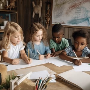 children draw